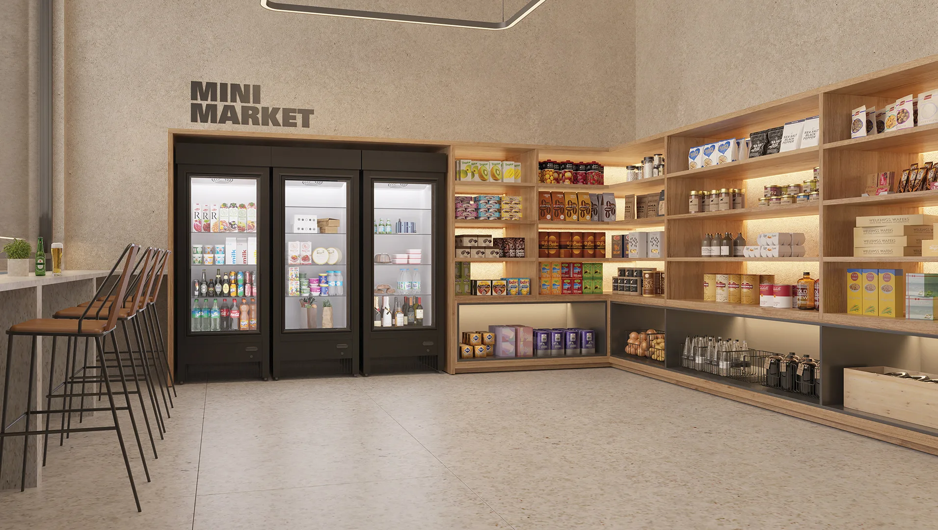 Minimarket no térreo