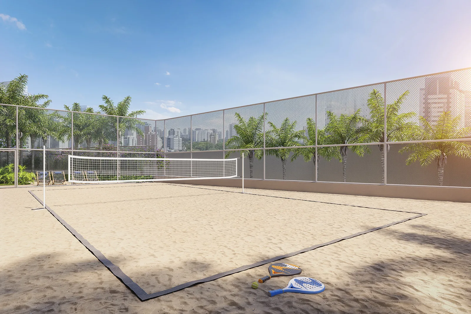 Quadra de areia (sand court) para beach tennis