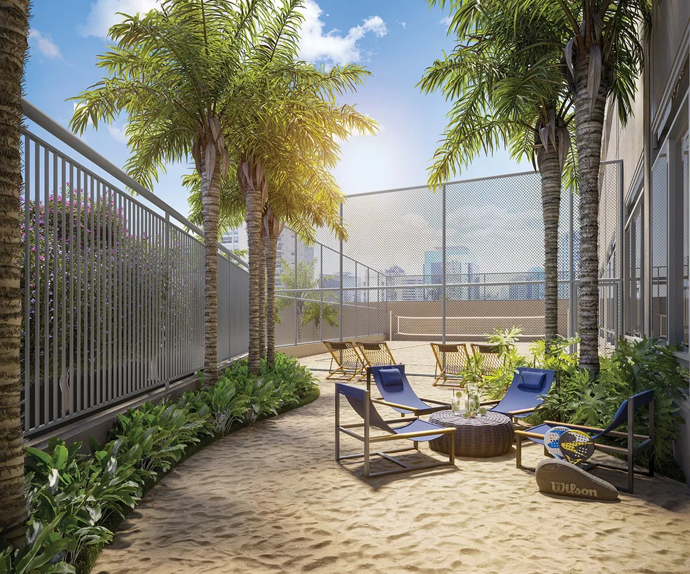 Sand lounge com atmosfera de praia