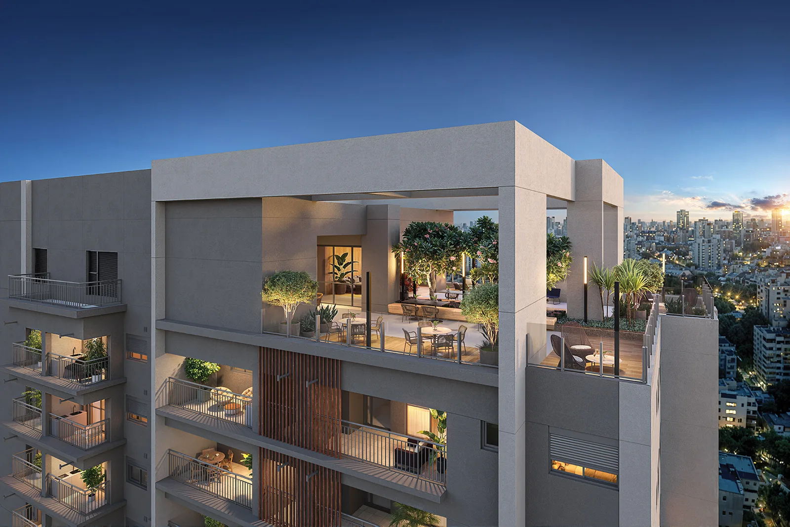 Vista do rooftop do Town Residences by Lindenberg no 38º pavimento