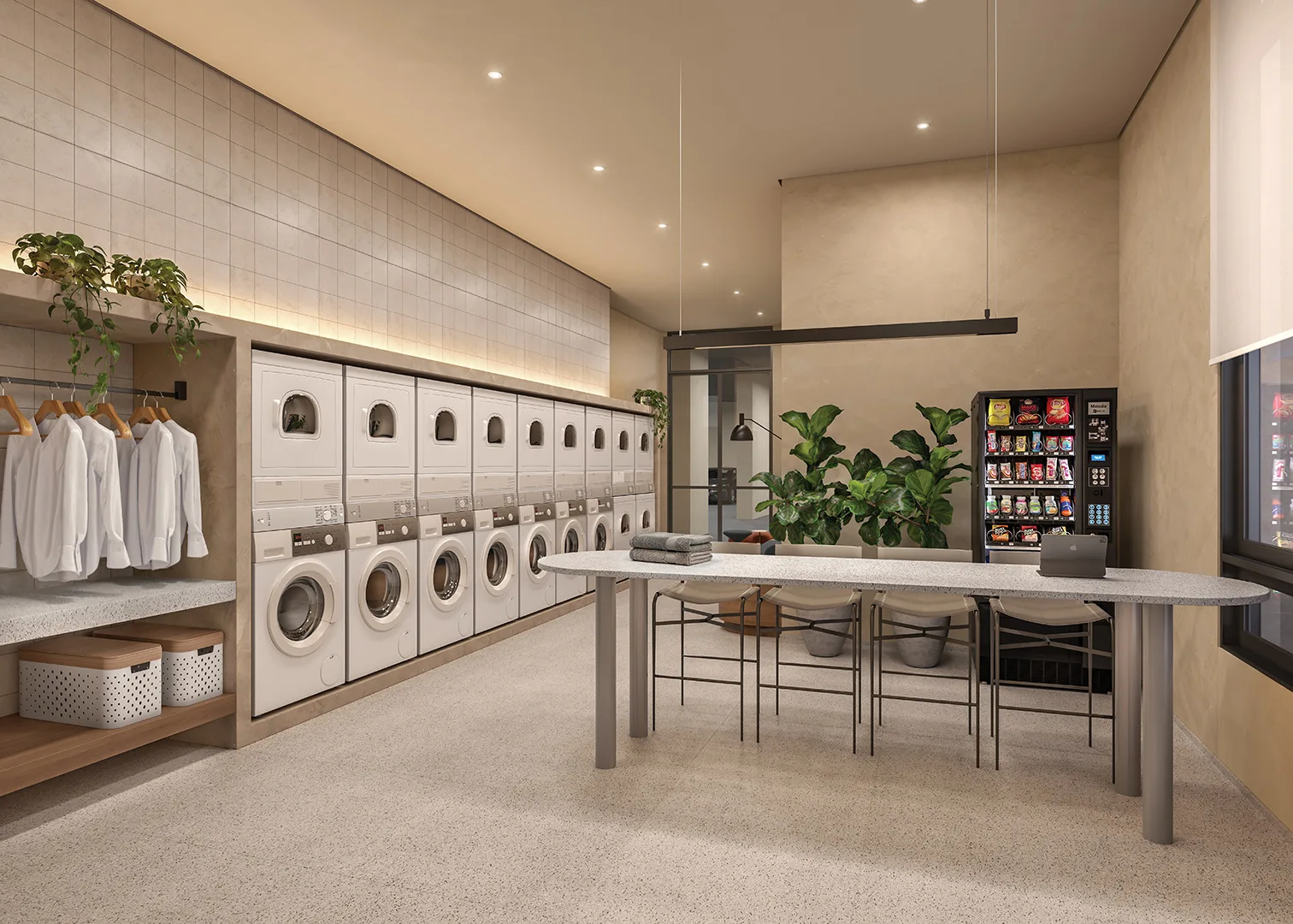 Wash & Go, lavanderia pay-per-use no térreo